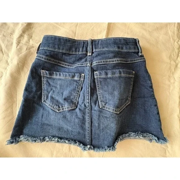 Abercrombie Kids Girl's Size 7/8 Denim Mini Skort Studded Blue Jeans Summer - Picture 5 of 10